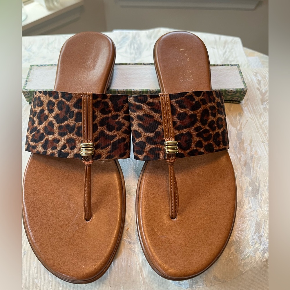 Italian Made Brown and Black Minimalist Leather Sandals